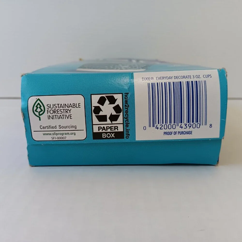 Dixie Everyday Decorate 3.0 oz Paper Cups Green/Blue and Holder - 246 Cups Total